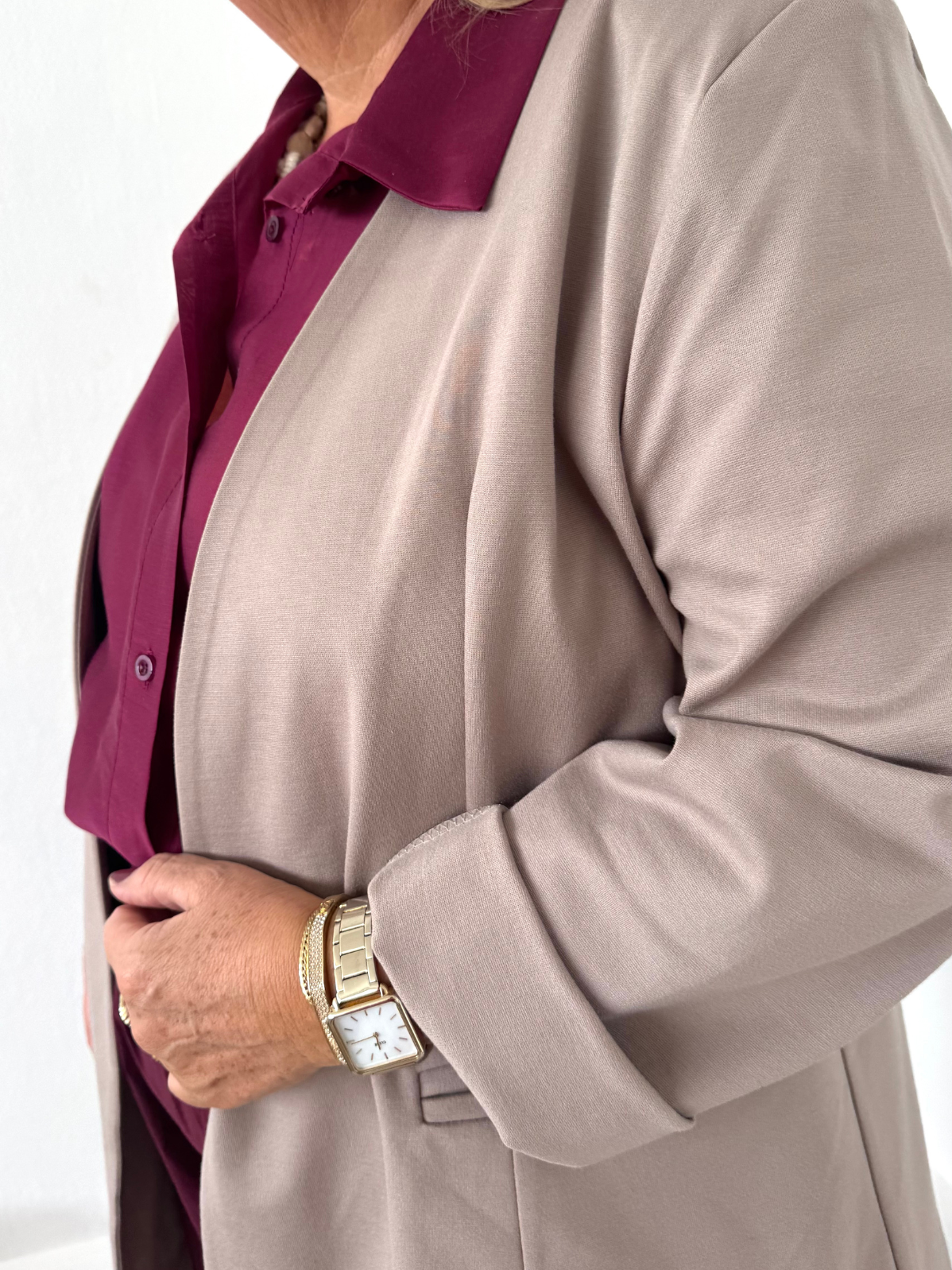 Blazer ceinturé mocha
