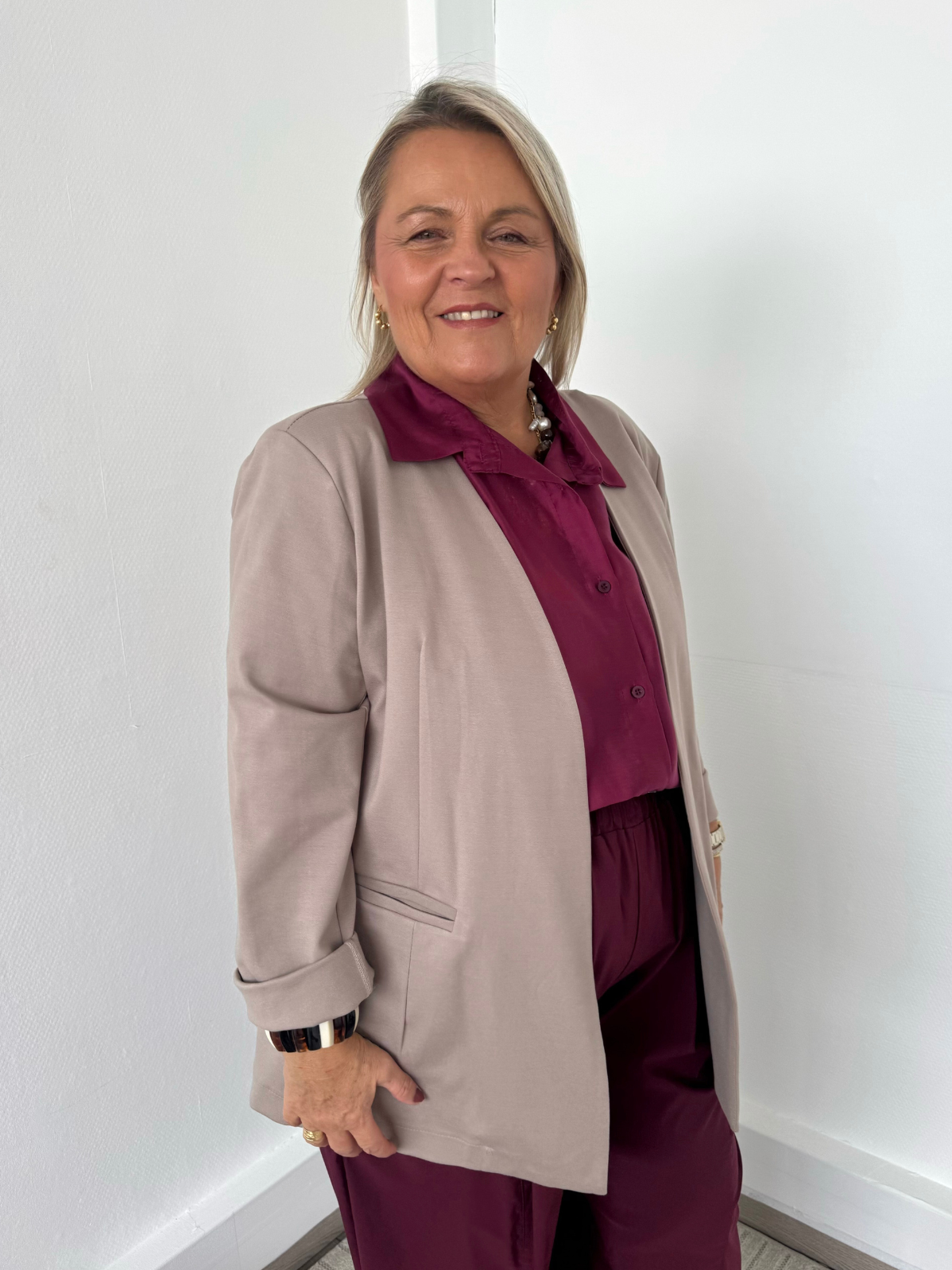Blazer ceinturé mocha