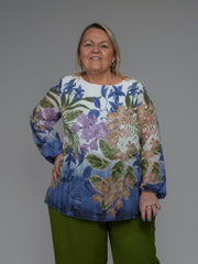 Blouse plissée fleurie