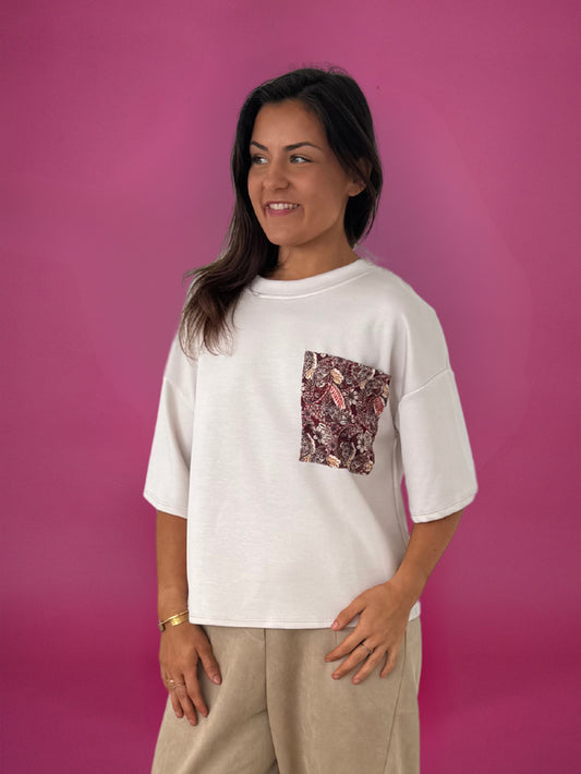 T shirt poche foulard - 1579
