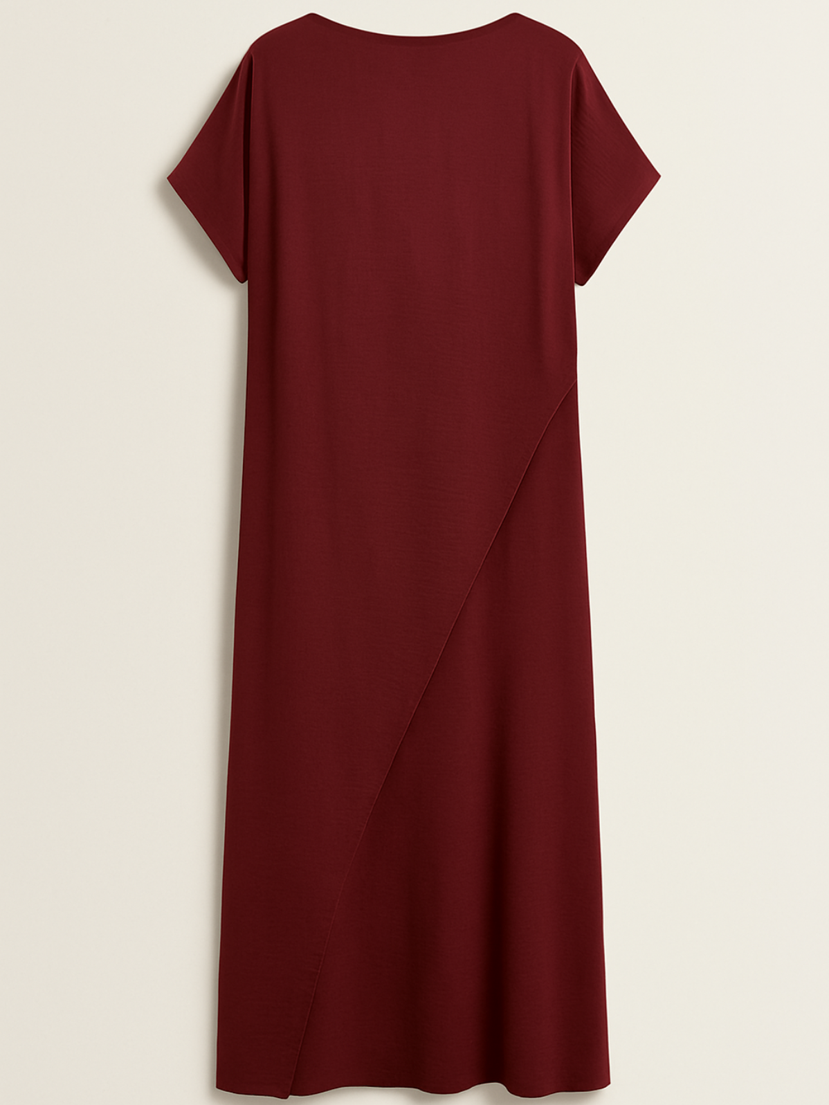 T-shirt long asymétrique bordeaux