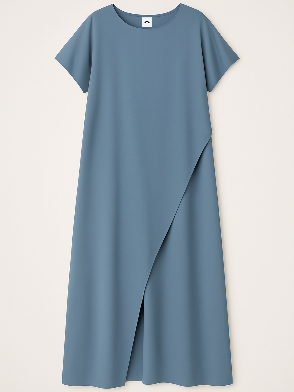 T-shirt long asymétrique bleu